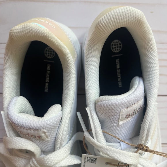 Adidas Grand Court 2.0 Kids Sneakers | White/Iridescent stripes | Size 3 | NIB - Picture 10 of 12